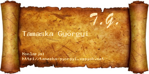 Tamaska Györgyi névjegykártya
